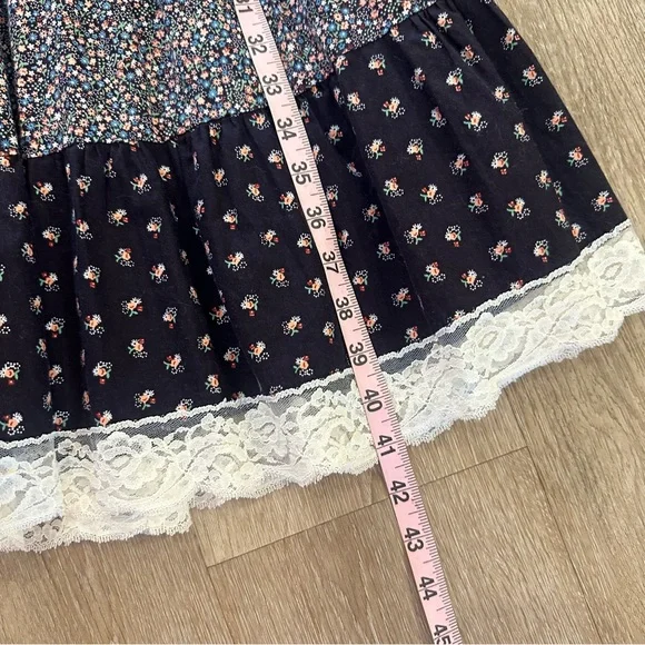 Vintage Montgomery Ward Prairie/ Gunne Sax Style Floral and Lace Dress Size 9 - Picture 13 of 13